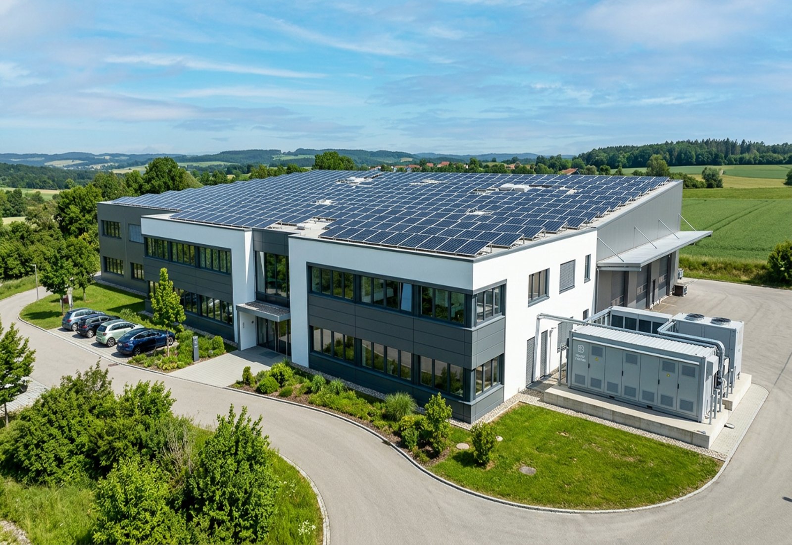 Gewerbegebäude mit Photovoltaikanlage auf dem Dach im Umkreis von Balingen